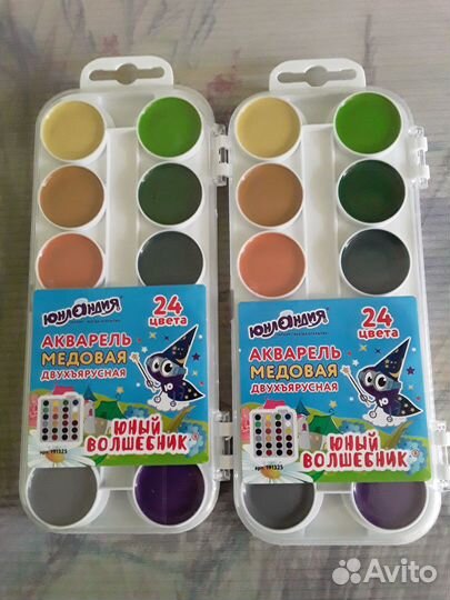 Акварель медовая двухъярусная 24 цвета