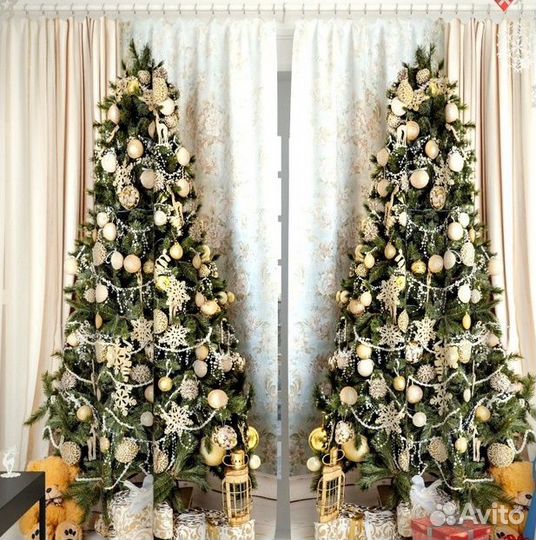 Комплект новогодних фотоштор