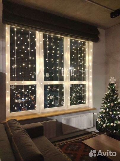 Гирлянда занавес, гирлянда штора 1,8м