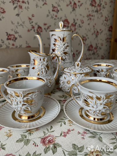 Сервиз кофейный ручной работы. Кисловодский фарфор