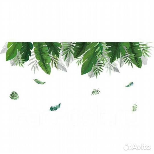Интерьерная наклейка тропические листья пальмы