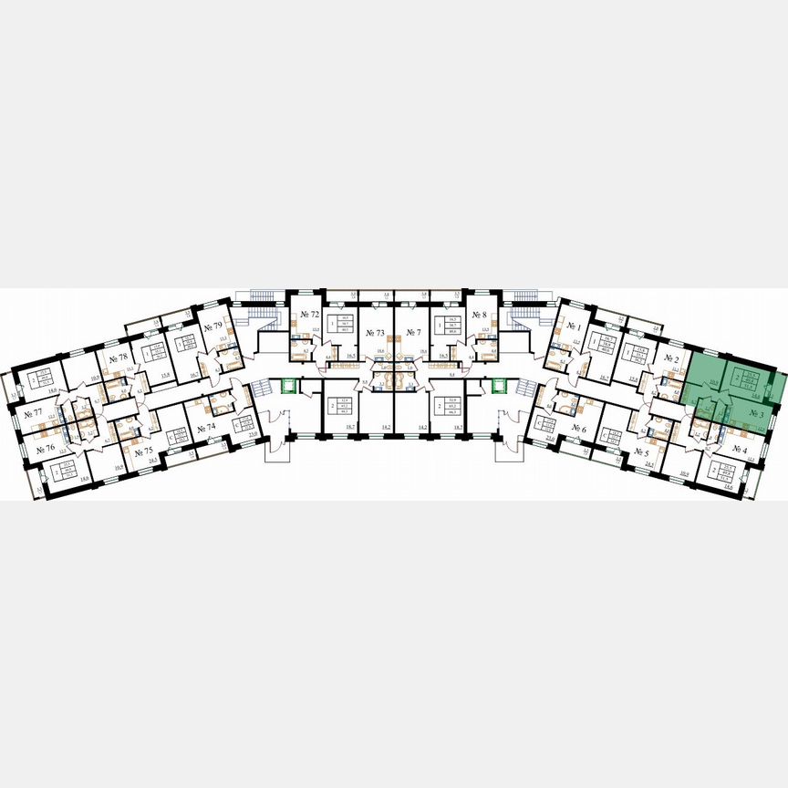 2-к. квартира, 51,5 м², 1/8 эт.