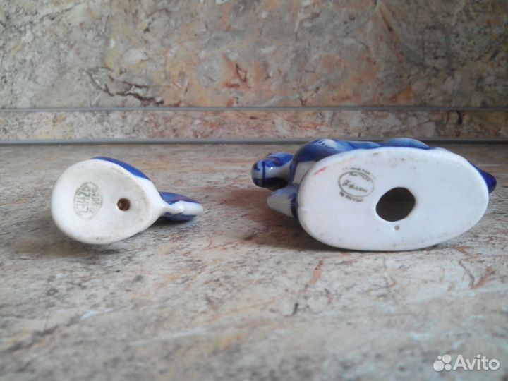 Керамический петушок и лошадка, статуэтка фигурка