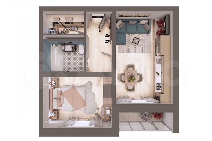 1-к. квартира, 44,3 м², 1/5 эт.