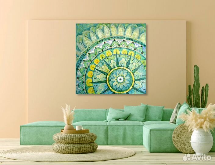 Интерьерная картина Мандала с блеском и стразами