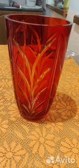 Вазы из цветного стекла СССР