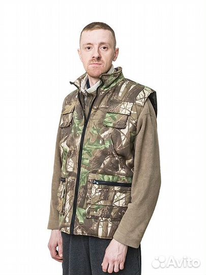 Жилет утепленный Буран ткань Грета, рисунок Лес