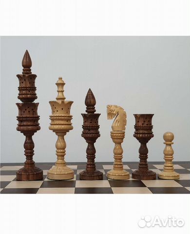 Шахматы Индия лотос 21см утяжелённые