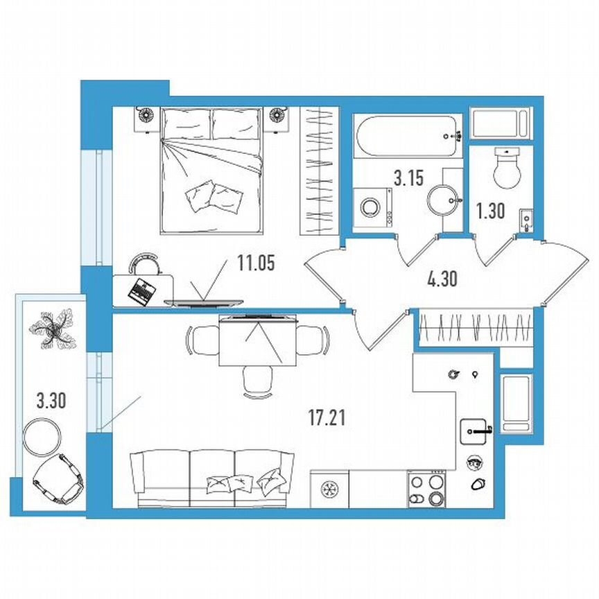 1-к. квартира, 38 м², 10/13 эт.