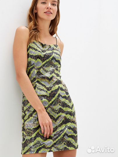 Платье мини блестящее