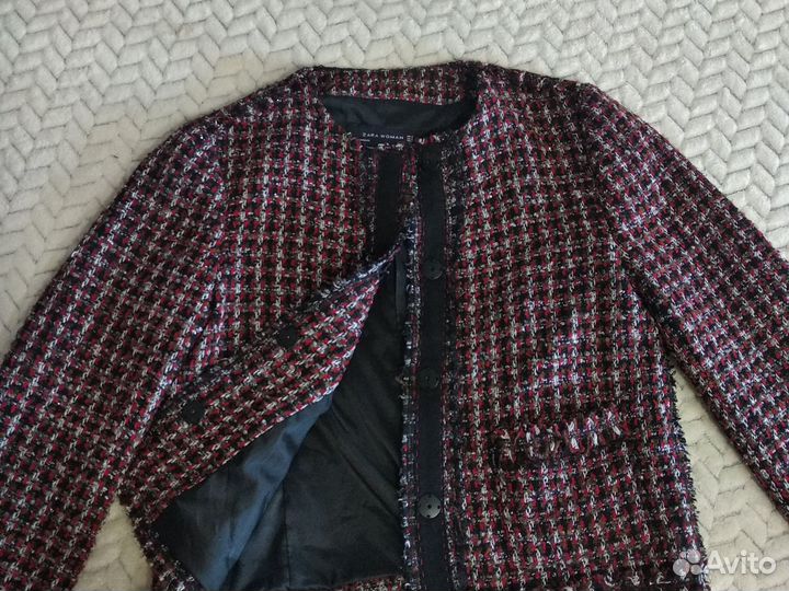 Твидовый жакет zara s