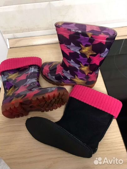 Детские резиновые сапоги с валенком