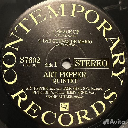 Art Pepper Quintet – Smack Up (США 2009г.) 45 RPM