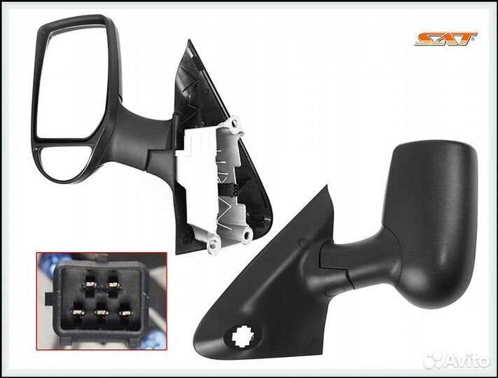 Зеркало ford transit 2006 - лев обогрев, 5 контакт