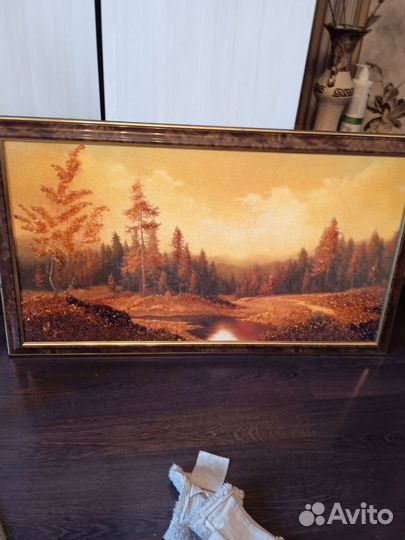 Картина большая из янтаря