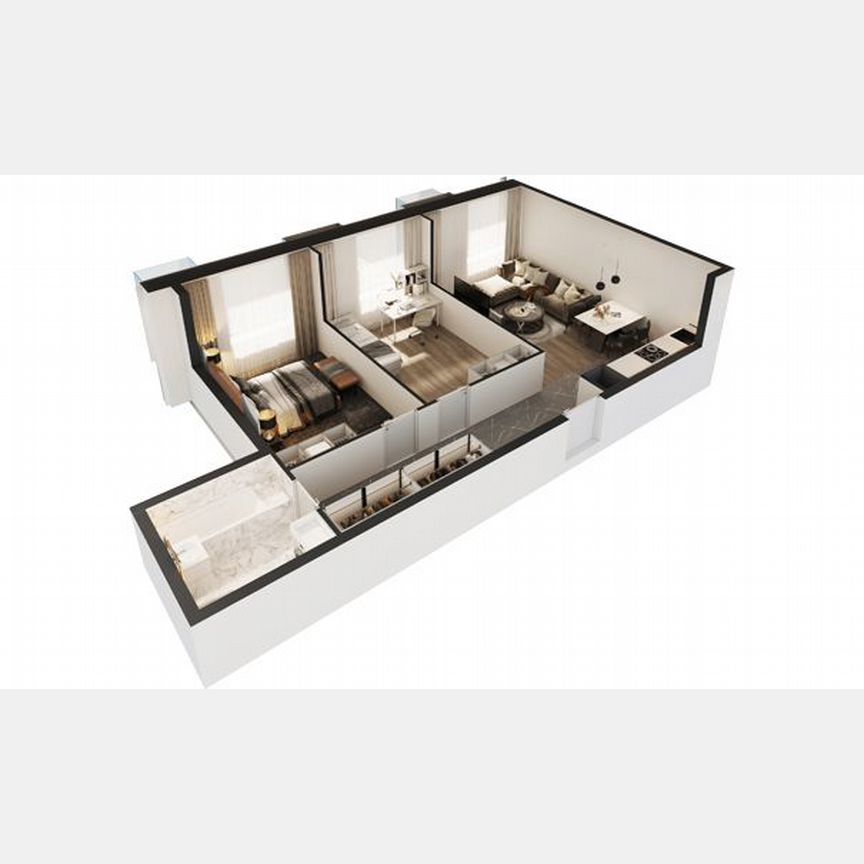 2-к. апартаменты, 62,6 м², 7/30 эт.