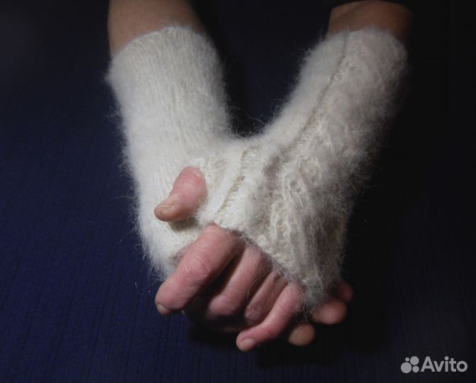 Митенки женские из собачьей шерсти Метелица