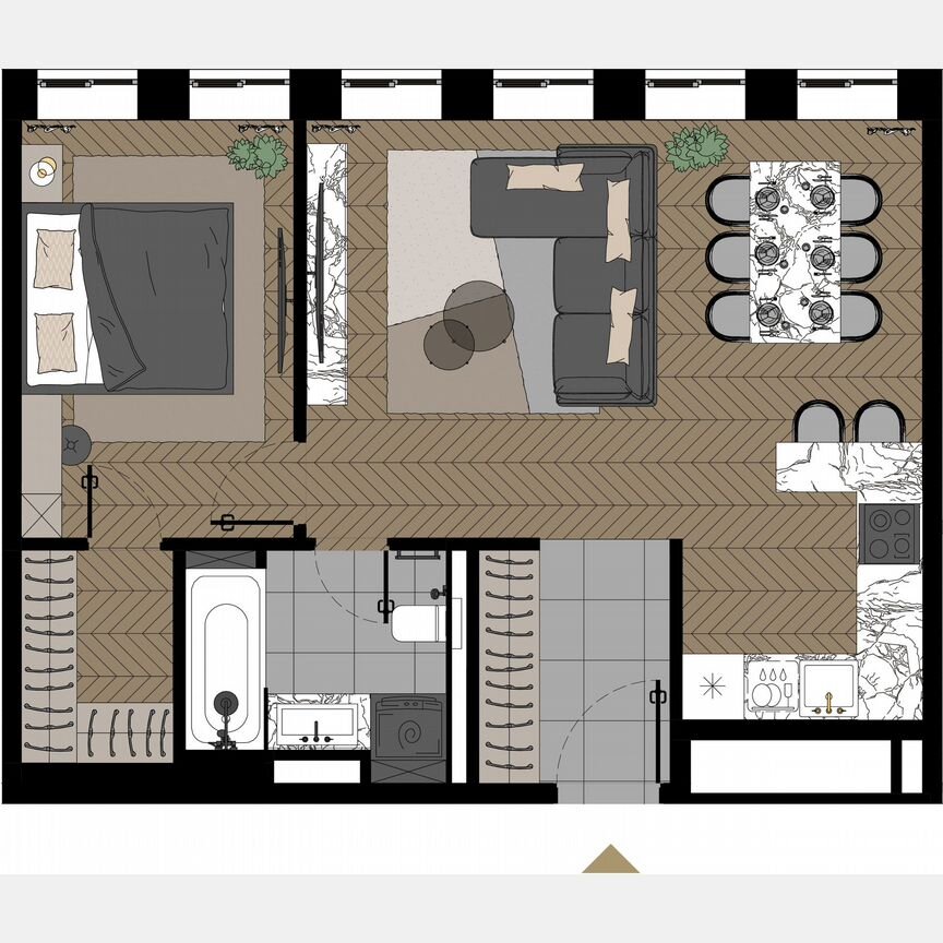 1-к. апартаменты, 55,2 м², 23/23 эт.