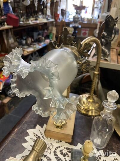 Антикварная, настольная лампа, модерн, 19век