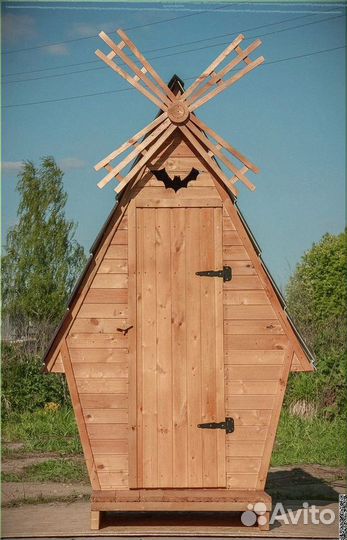 Дачный туалет деревянный прямоугольник GZW