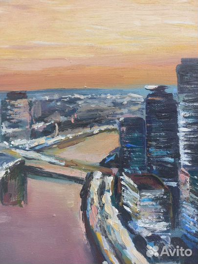Картина маслом на холсте городской пейзаж
