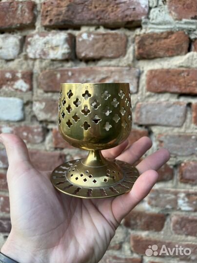 Винтажный Английский Латунный подсвечник