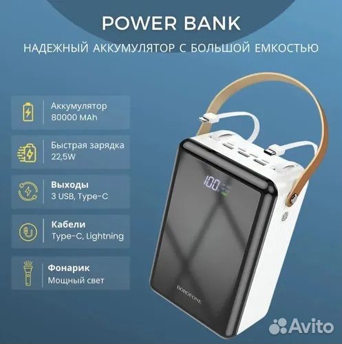 Внешний акб borofone BJ32 Terra 80000mAh