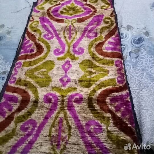 Узбекский шелковый бархат Бахмаль. Шелковый икат