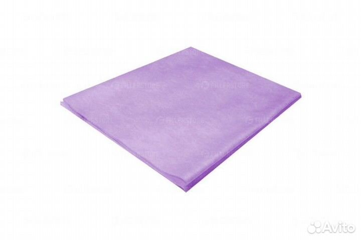 Простыня 70х200 см, спанбонд, сиреневая, 25 шт./уп