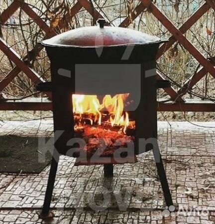 Казан чугунный с Печью (шумовка в подарок)