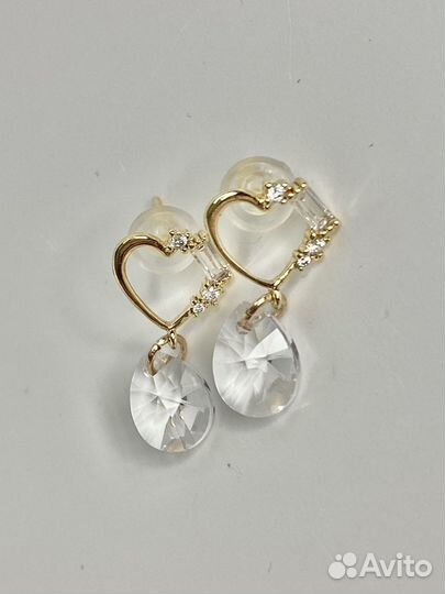 Серьги-Пусеты с подвесками Swarovski
