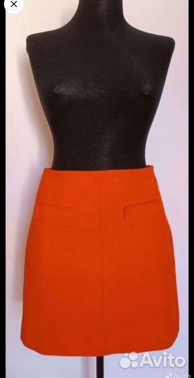 Юбка 12 storeez 42 красная с карманами короткая