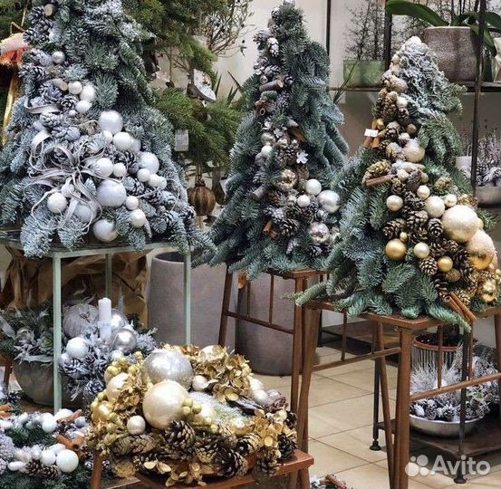 Новогодняя композиции, венки,елочки