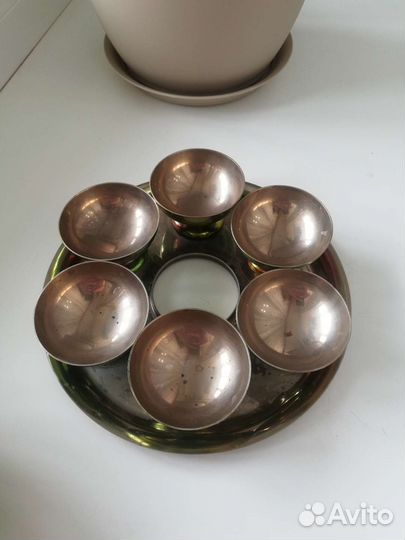 Набор коньячный мельхиор, ретро СССР