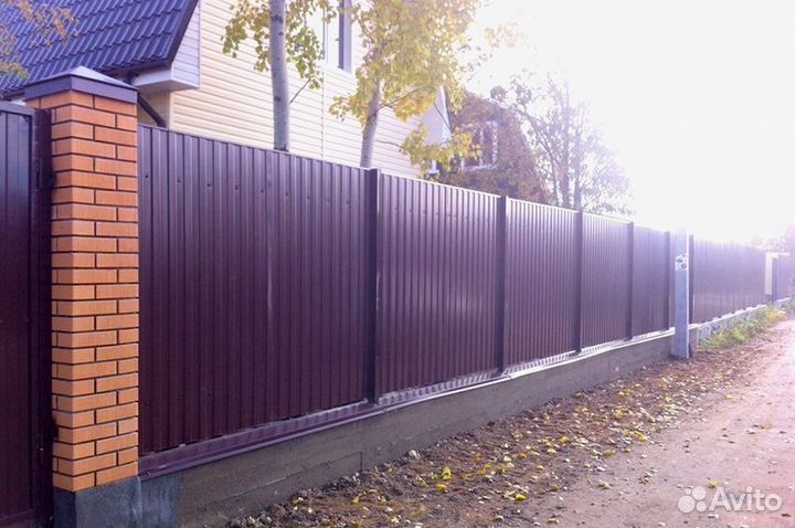 Заборы из профнастила, евроштакетника, 3D