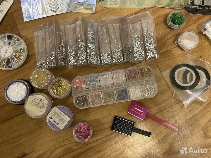 Лампа для ногтей + втирки + пластины для штампинга