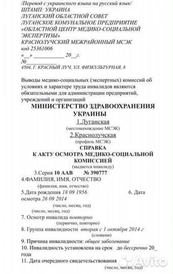 Переводы иностранных документов