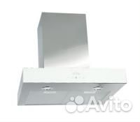 Каминная вытяжка elikor Агат 60 нержавейка / белое стекло