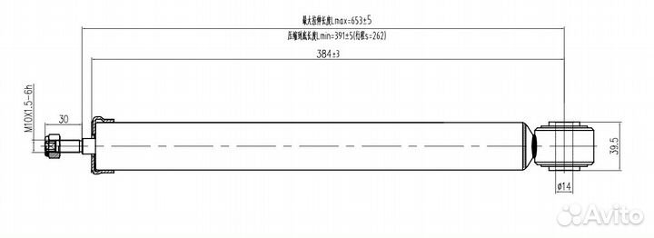 Амортизатор задний (газ) Cruze / Astra