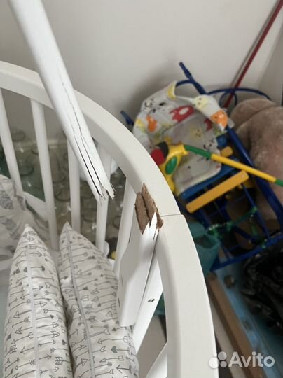 Детская кроватка трансформер с маятником круглая