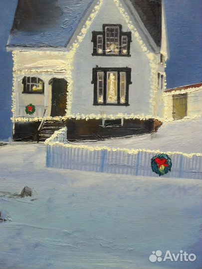 Зимний пейзаж маслом 35х50