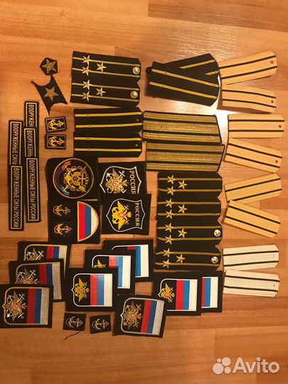 Погоны и нашивки на форму старших офицеров вмф