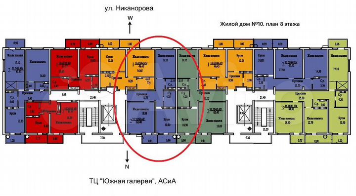 2-к. квартира, 62,4 м², 8/10 эт.