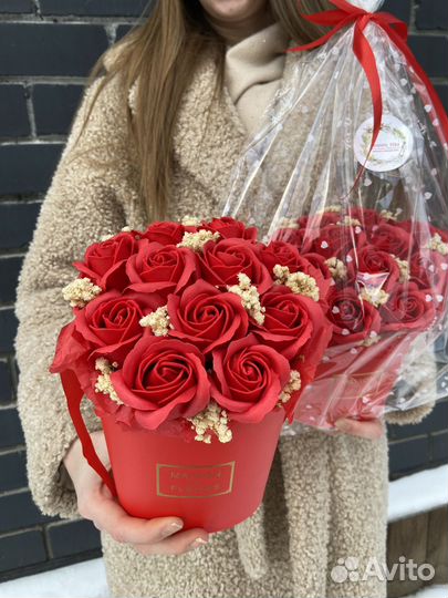 Цветы букеты из мыльных роз