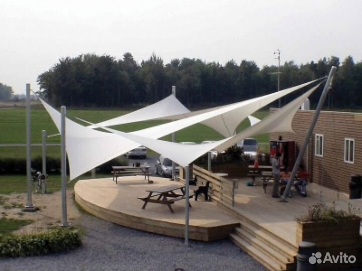 Теневые паруса, навесы, тенты из пвх на заказ