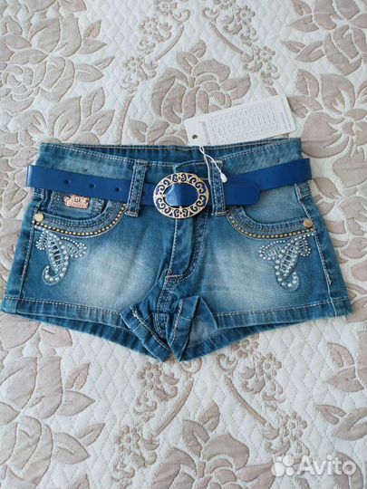 Шорты для девочек джинсовые, новые