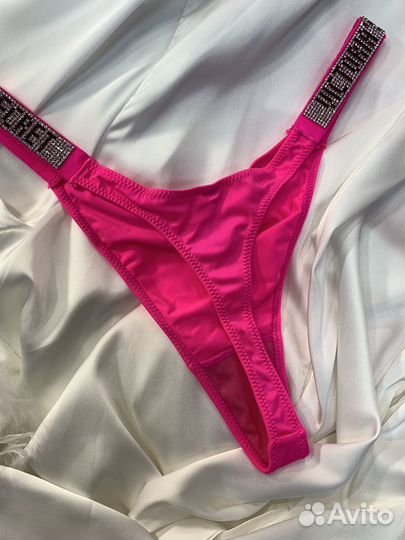 Стринги со стразами Victoria's Secret розовые