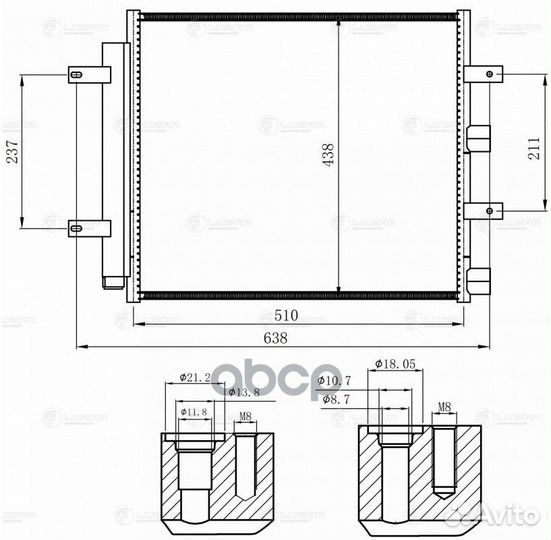 Конденсер jaguar XF 07- lrac1014 luzar