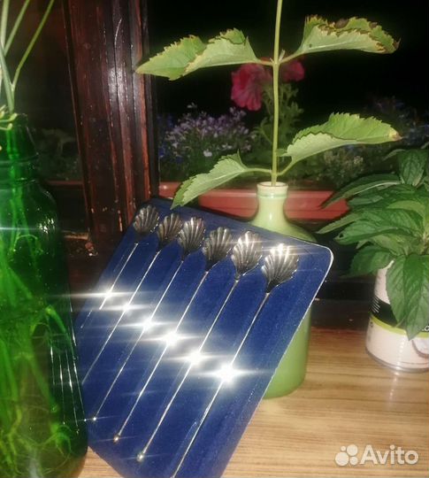 Винтажные коктейльные ложки-трубочки мельхиор