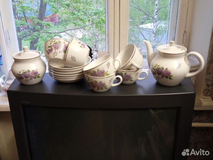 Чайные сервизы Дулево и Кузяево